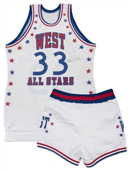 1984 Kareem Abdul-Jabbar Game Used, Signed & Photo Matched All-Star Game Western Conference Uniform - Jersey & Shorts (Abdul-Jabbar LOA & Sports Investors Authentication)